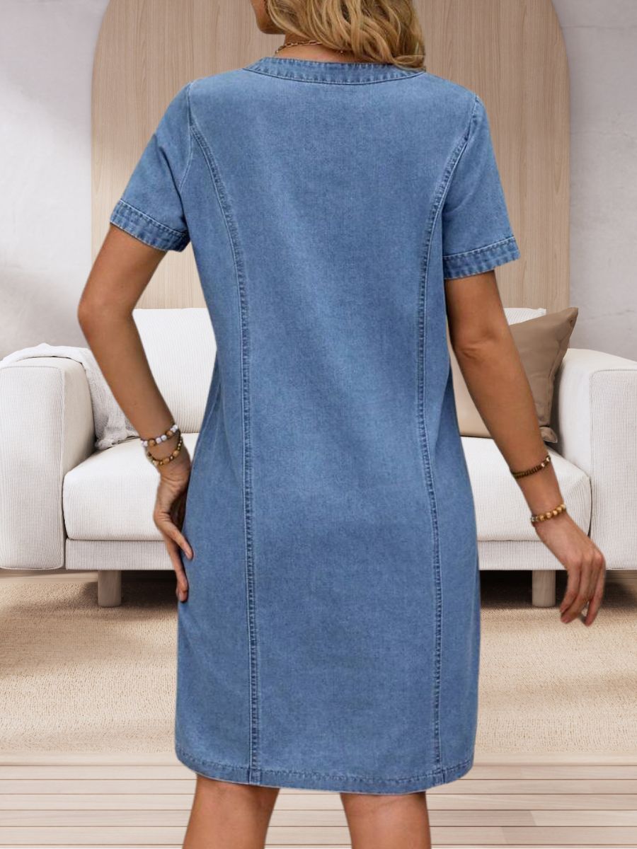 Amelie™ – Robe en Jean d’Été à Col en V