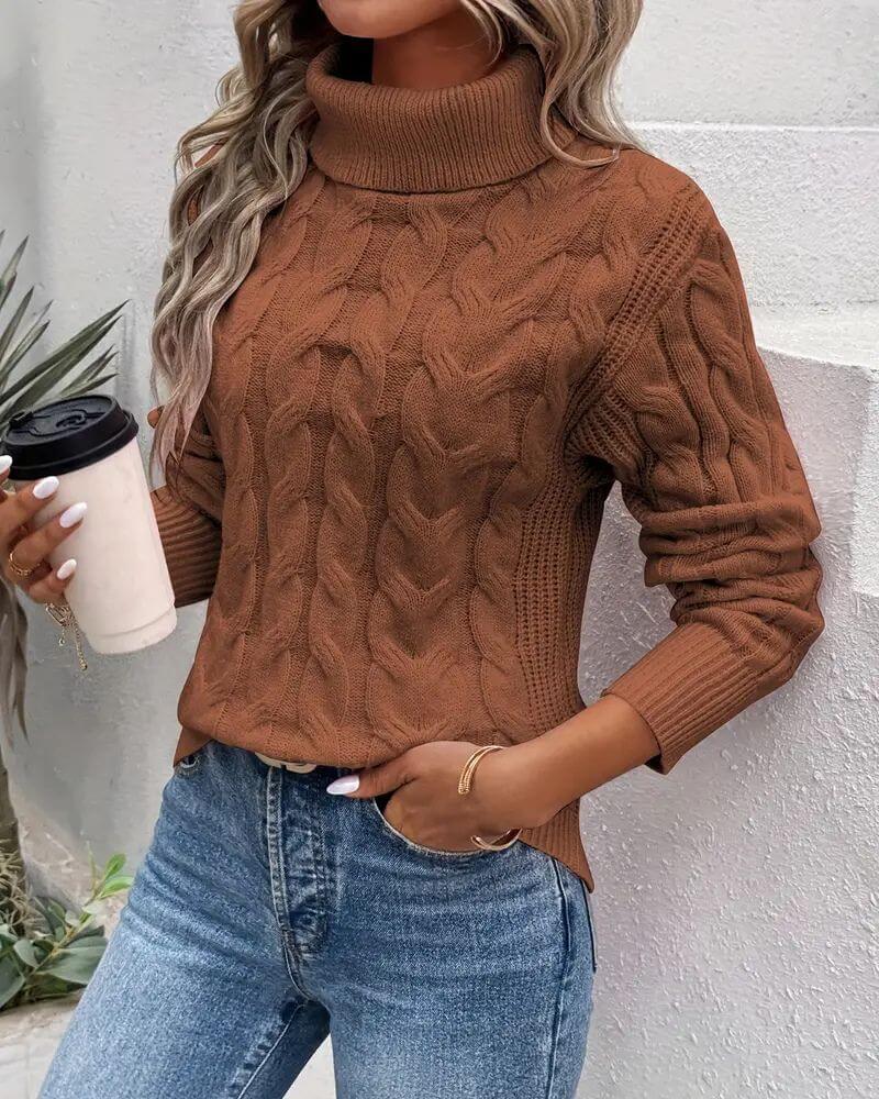 Aurélie™ - Pull à col roulé en maille confortable