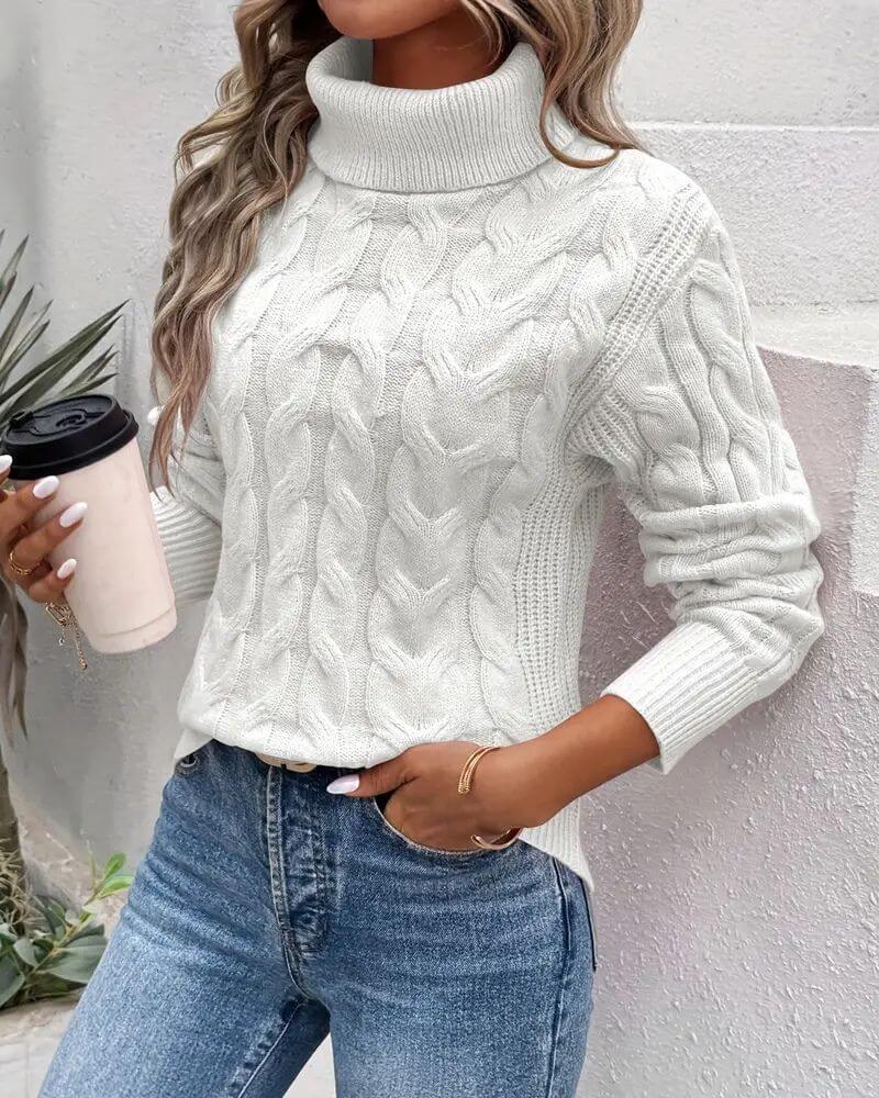 Aurélie™ - Pull à col roulé en maille confortable