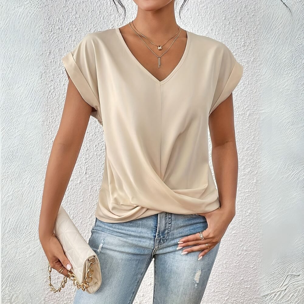 Esther™ - T-shirt décontracté à encolure en cœur (1 Pièce + 1 OFFERTE)