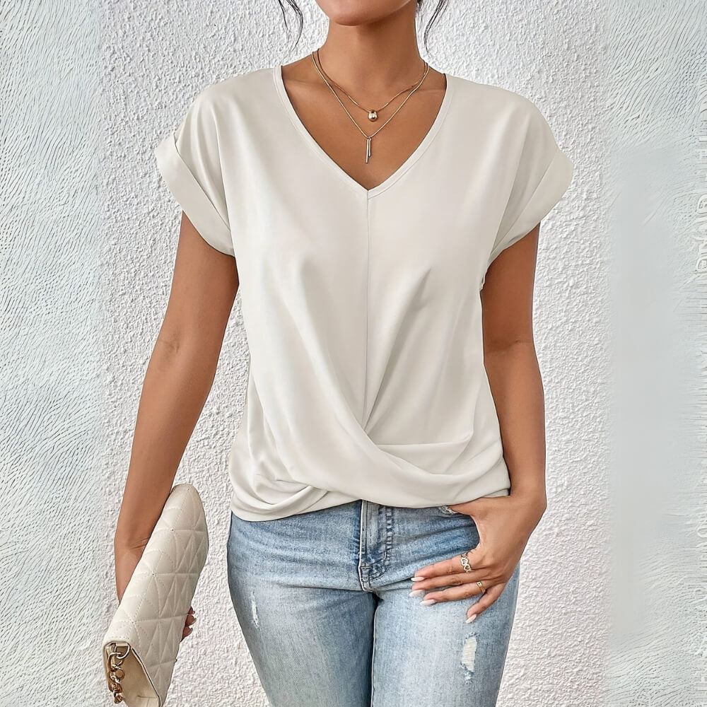 Esther™ - T-shirt décontracté à encolure en cœur (1 Pièce + 1 OFFERTE)