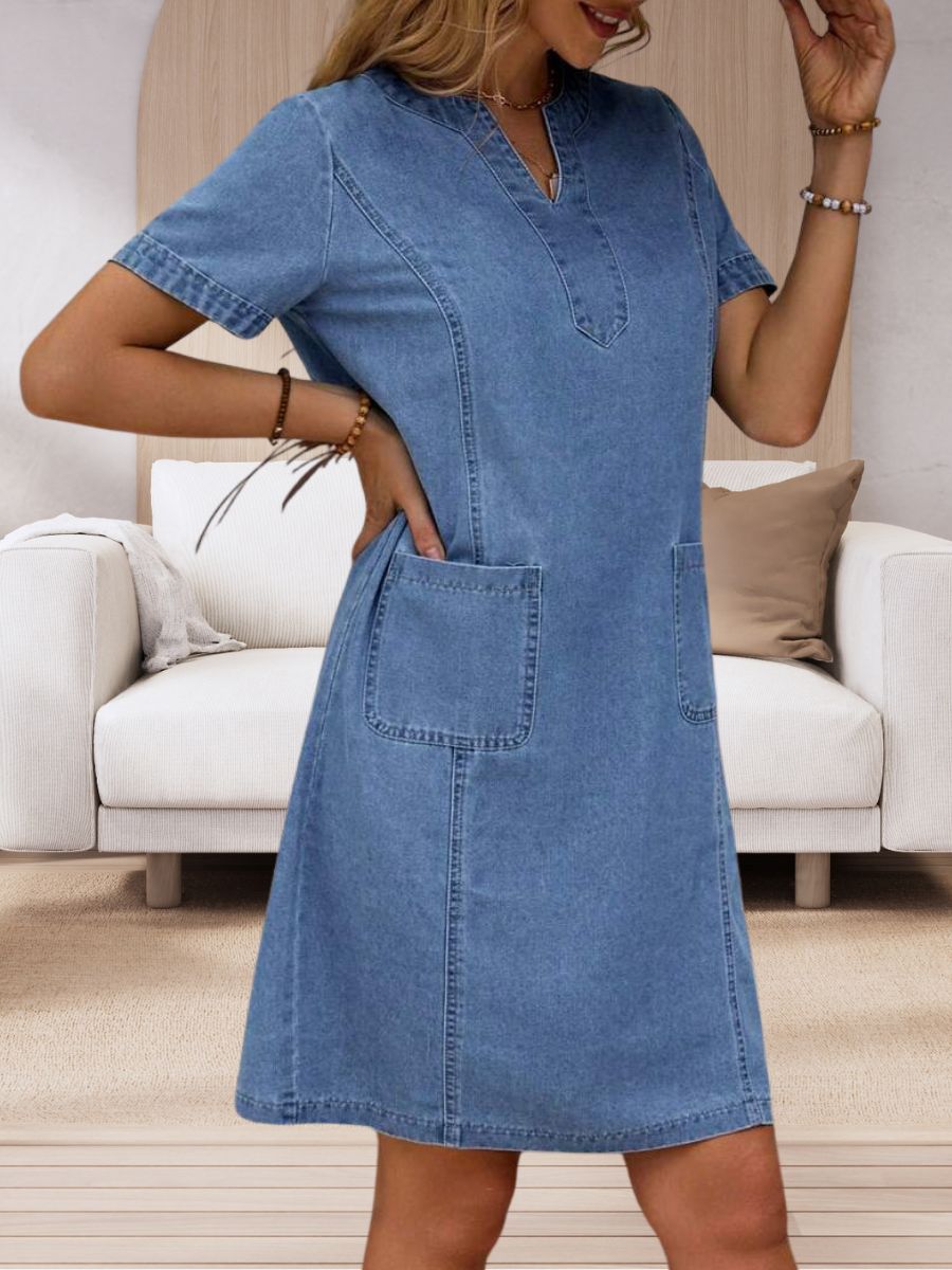 Amelie™ – Robe en Jean d’Été à Col en V