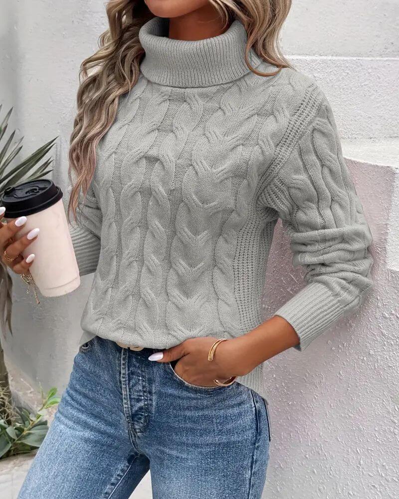 Aurélie™ - Pull à col roulé en maille confortable