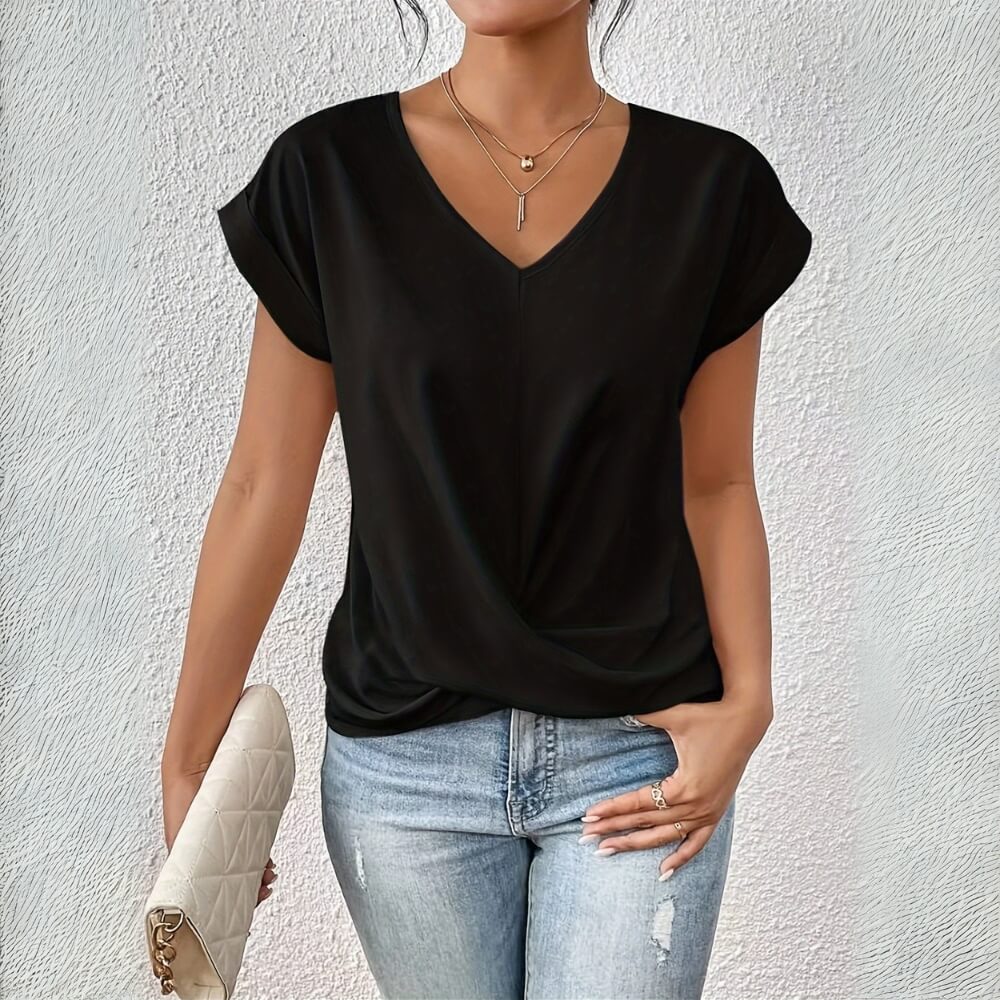 Esther™ - T-shirt décontracté à encolure en cœur  (1 Pièce + 1 OFFERTE)