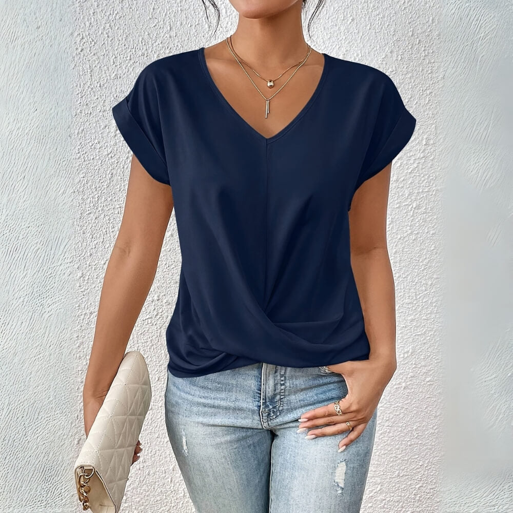 Esther™ - T-shirt décontracté à encolure en cœur  (1 Pièce + 1 OFFERTE)