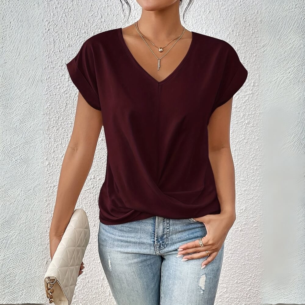Esther™ - T-shirt décontracté à encolure en cœur  (1 Pièce + 1 OFFERTE)