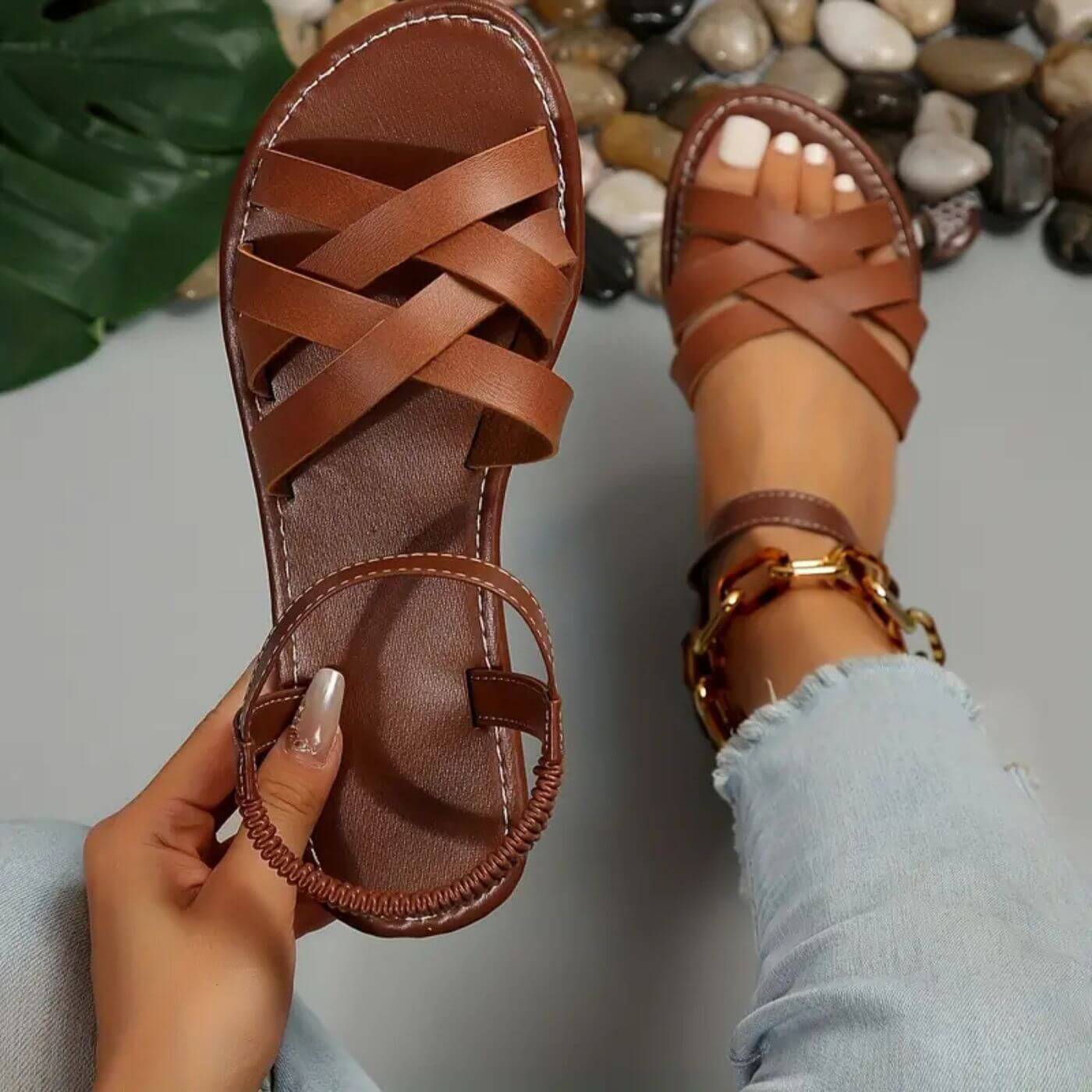 Jeanne™ – Sandales Orthopédiques Tressées Été