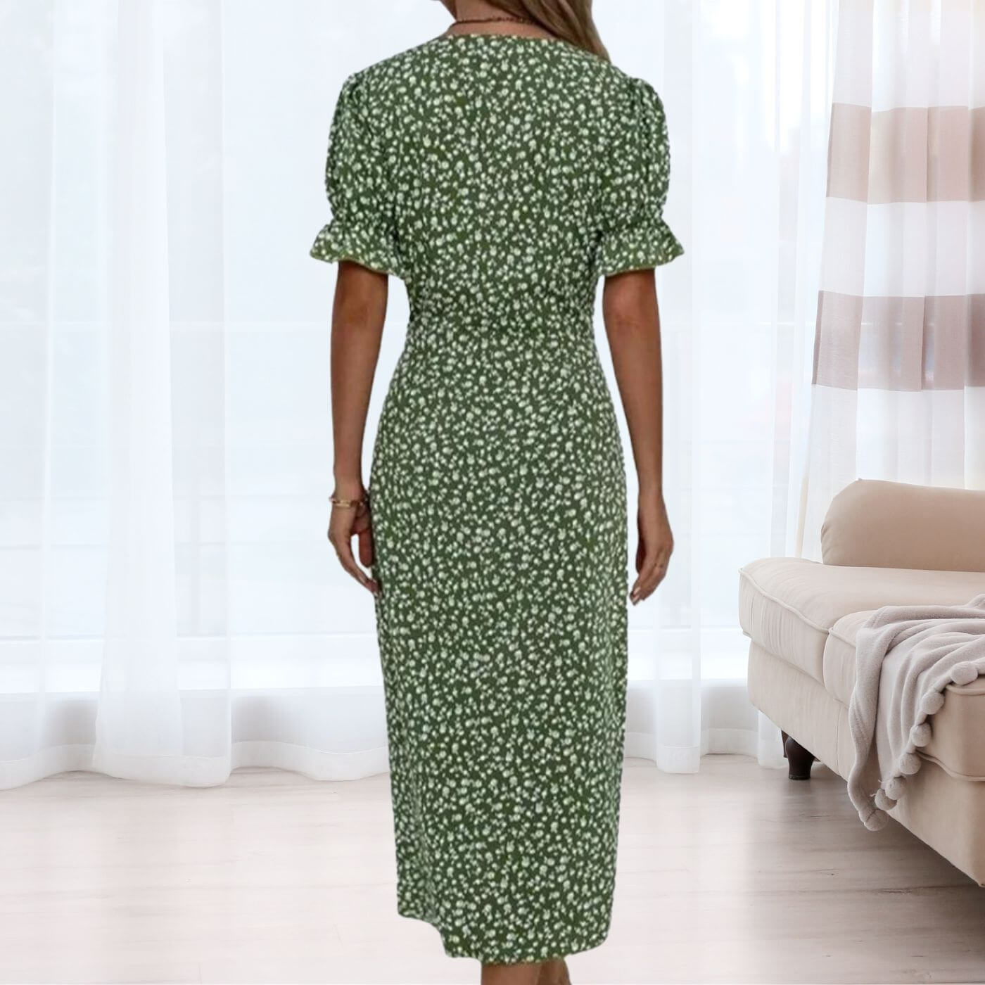 Laurette™ - Robe d’Été Fleurie à Col en V