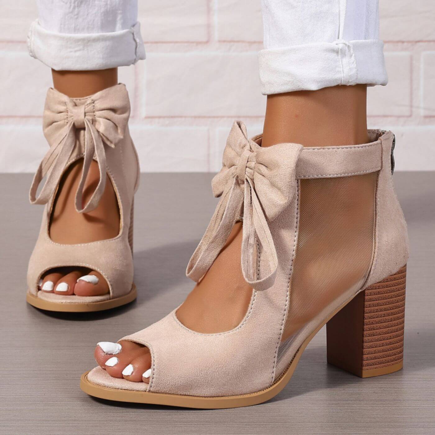 Olivia™ - Sandales Orthopédiques à Talons Chunky et Nœud