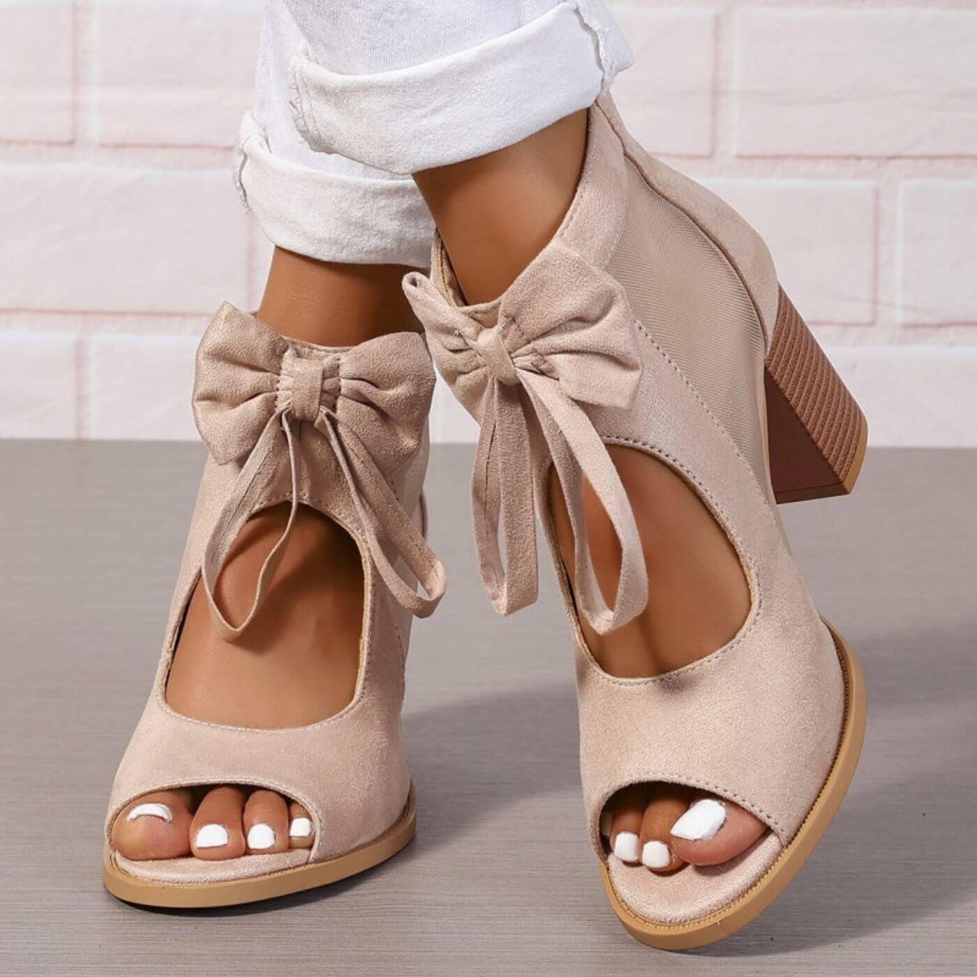 Olivia™ - Sandales Orthopédiques à Talons Chunky et Nœud