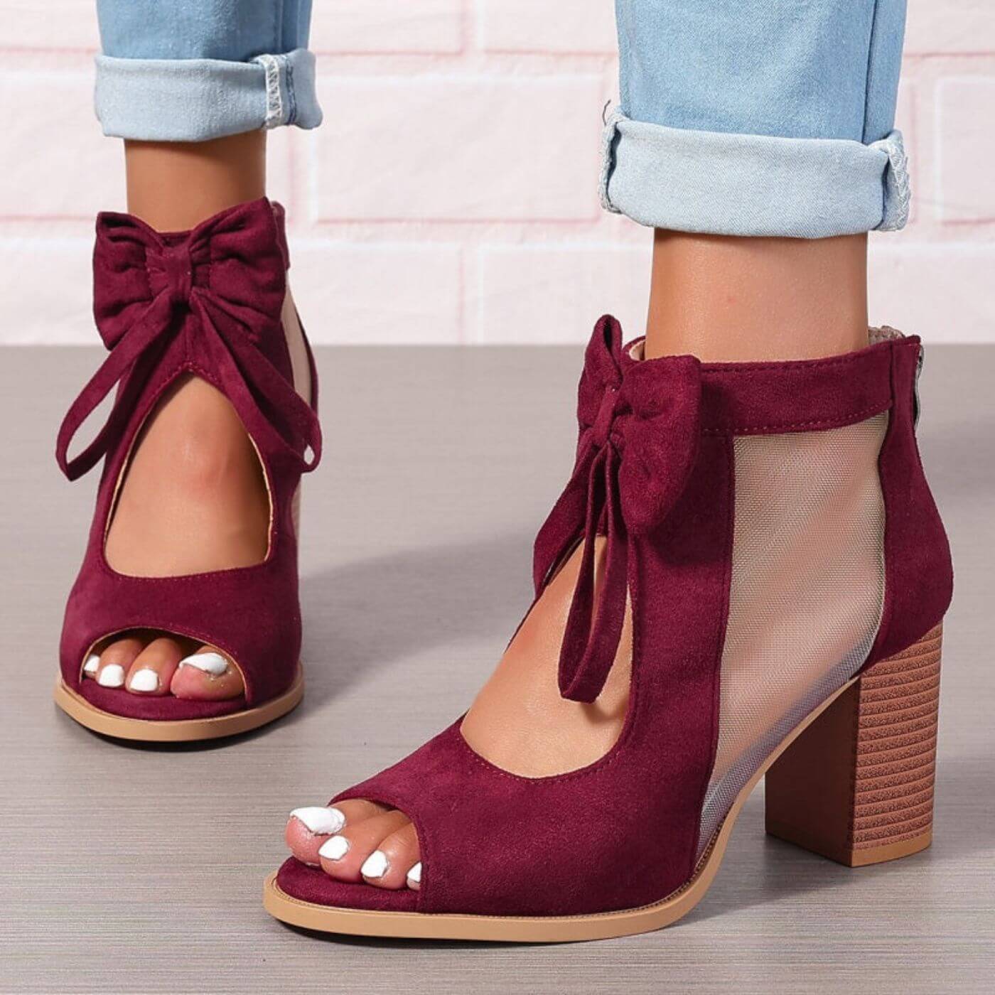 Olivia™ - Sandales Orthopédiques à Talons Chunky et Nœud