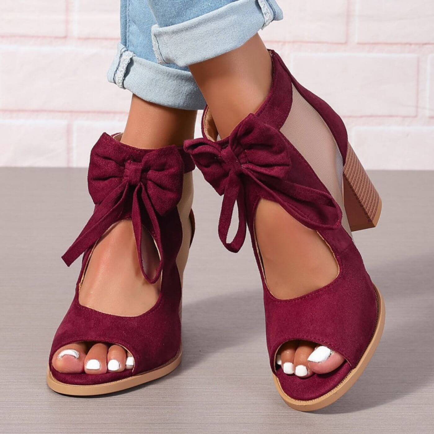 Olivia™ - Sandales Orthopédiques à Talons Chunky et Nœud