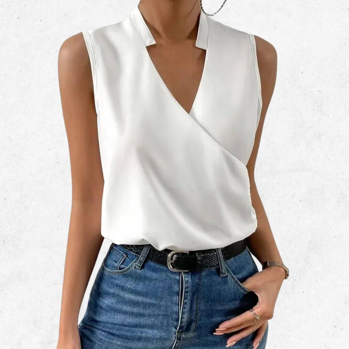 Sarah™ – Blouse Classique Sans Manches à Col V (1+1 OFFERT)