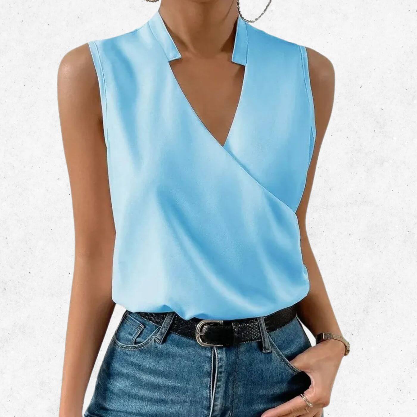 Sarah™ – Blouse Classique Sans Manches à Col V (1+1 OFFERT)