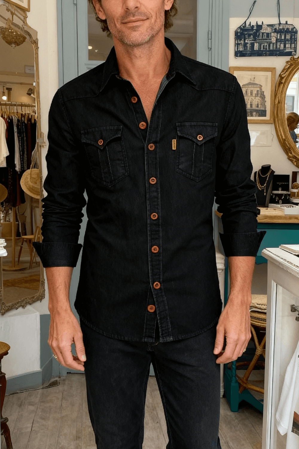 Théo - Chemise en Jean Coupe Ajustée